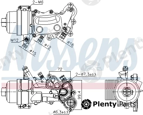 Nissens 90992 — Oil Cooler, engine oil