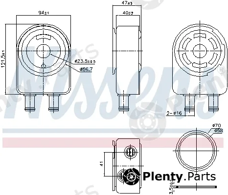 Nissens 91451 — Oil Cooler, engine oil