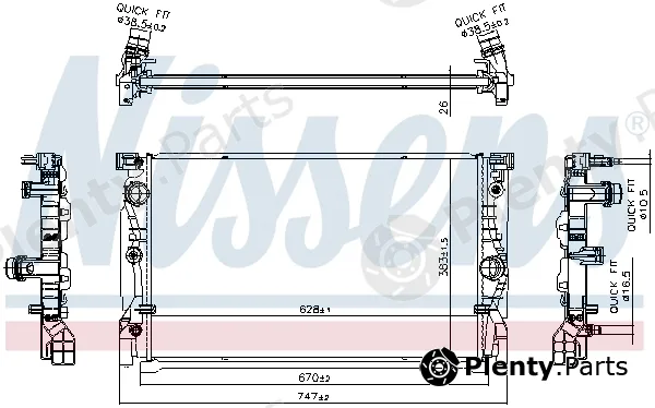 Nissens 606230 — Radiator, engine cooling
