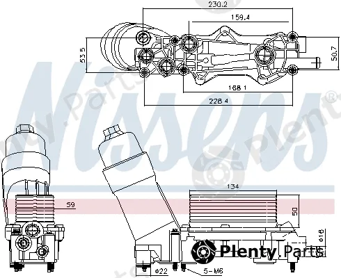 Nissens 91336 — Oil Cooler, engine oil