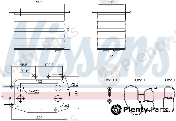 Nissens 91433 — Oil Cooler, engine oil