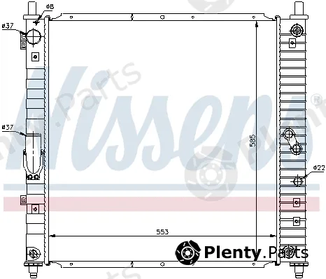 Nissens 61643 — Radiator, engine cooling