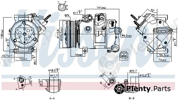 Nissens 890772 — Compressor, air conditioning ** FIRST FIT **