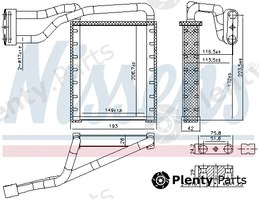 Nissens 707306 — Heat Exchanger, interior heating