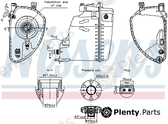 Nissens 996198 — Expansion Tank, coolant