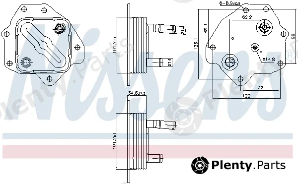 Nissens 91443 — Oil Cooler, engine oil