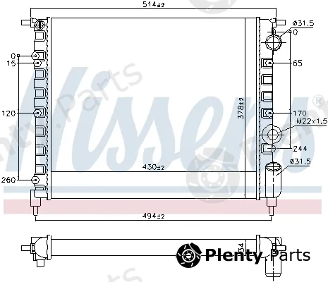 Nissens 690744 — Radiator, engine cooling