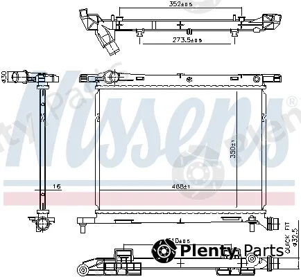 Nissens 607029 — Radiator, engine cooling