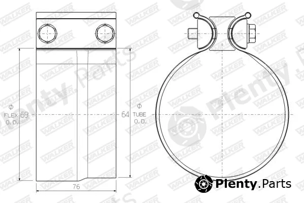 Walker 61774 — Clamping Piece, exhaust system