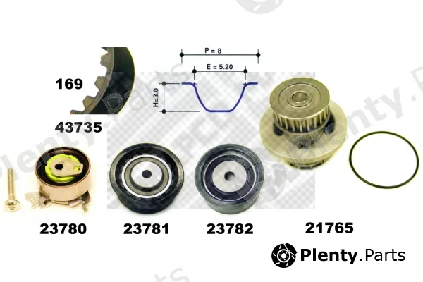 Mapco 41735/2 — Water Pump & Timing Belt Kit