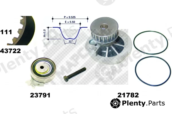 Mapco 41722/1 — Water Pump & Timing Belt Kit