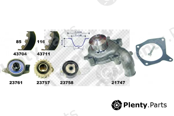 Mapco 41712 — Water Pump & Timing Belt Kit
