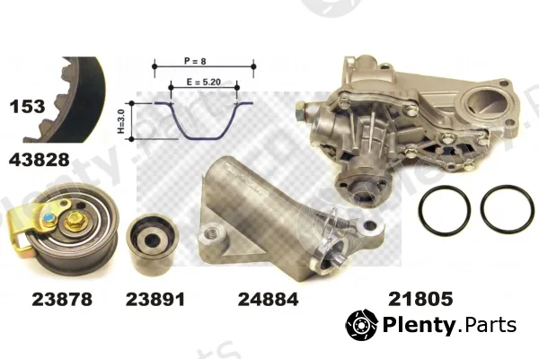Mapco 41833 — Water Pump & Timing Belt Kit