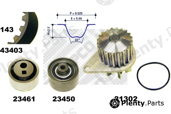 Mapco 41403 — Water Pump & Timing Belt Kit