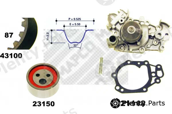 Mapco 41100 — Water Pump & Timing Belt Kit