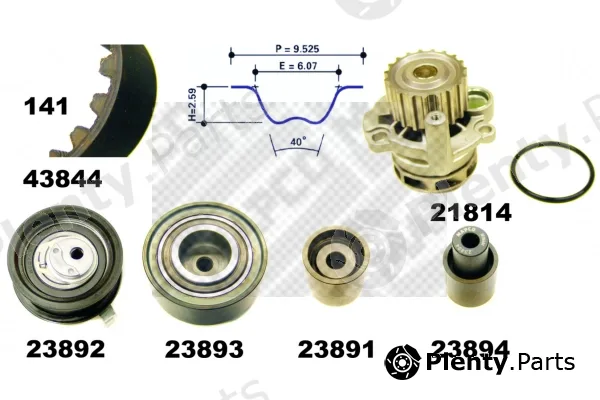Mapco 41844 — Water Pump & Timing Belt Kit