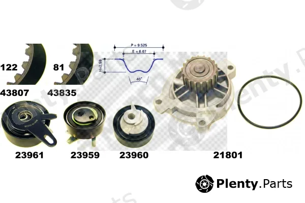 Mapco 41819 — Water Pump & Timing Belt Kit
