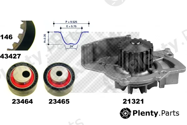 Mapco 41427 — Water Pump & Timing Belt Kit
