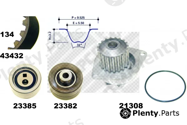 Mapco 41432 — Water Pump & Timing Belt Kit