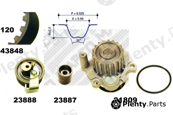 Mapco 41847 — Water Pump & Timing Belt Kit