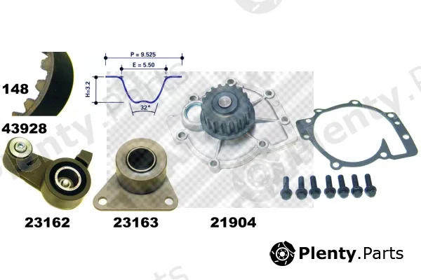 Mapco 41928 — Water Pump & Timing Belt Kit