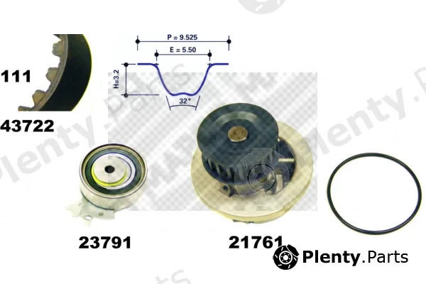 Mapco 41722 — Water Pump & Timing Belt Kit