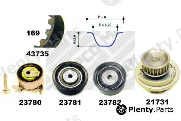 Mapco 41735 — Water Pump & Timing Belt Kit