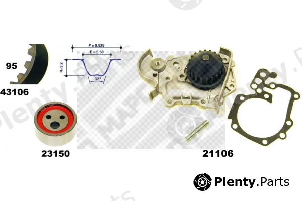 Mapco 41106 — Water Pump & Timing Belt Kit