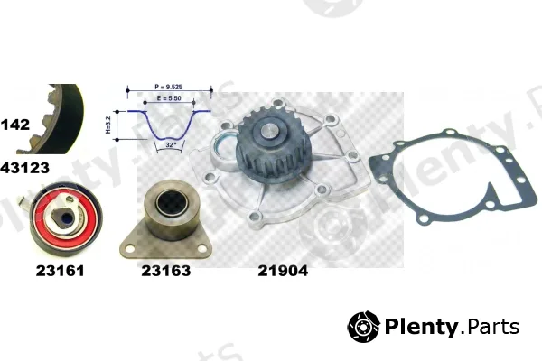 Mapco 41123 — Water Pump & Timing Belt Kit