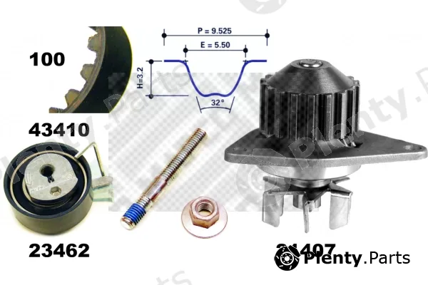 Mapco 41410 — Water Pump & Timing Belt Kit