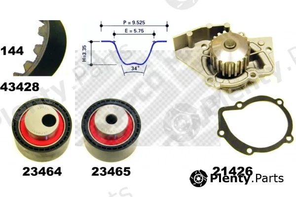 Mapco 41428 — Water Pump & Timing Belt Kit