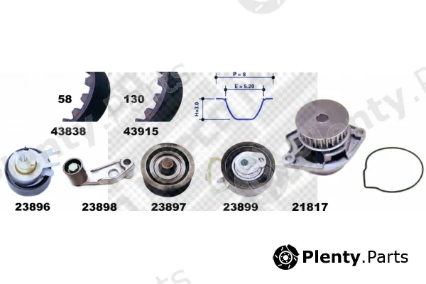 Mapco 41838 — Water Pump & Timing Belt Kit