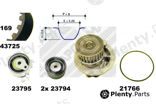 Mapco 41725 — Water Pump & Timing Belt Kit