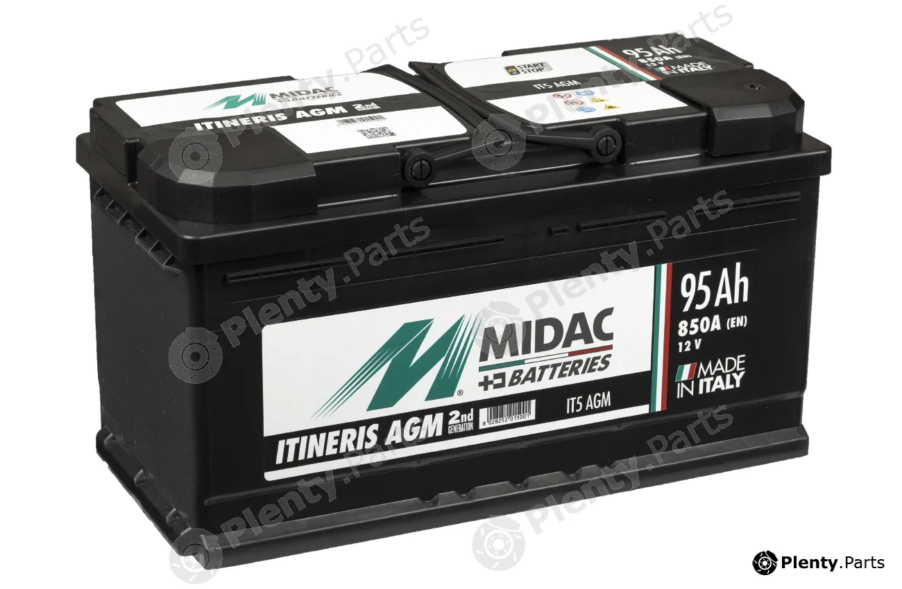 Midac IT5AGM — Starter Battery Midac Itineris AGM - Stop & Start - Absorptive glass mat