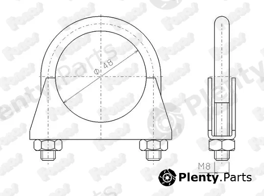 Fonos 82308 — Clamping Piece, exhaust system