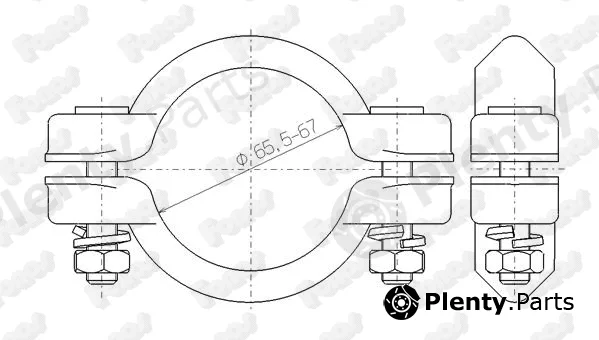 Fonos 2208 — Clamping Piece, exhaust system
