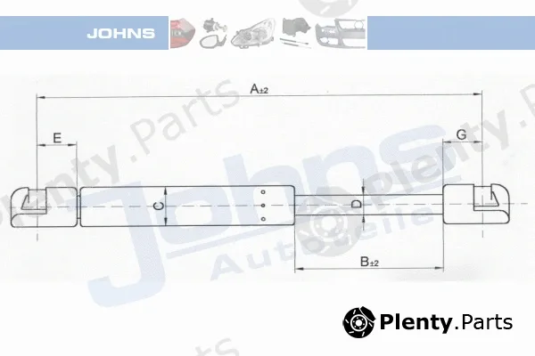 Johns 325195-91 — Gas Spring, boot/cargo area