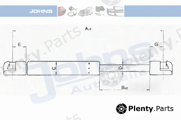 Johns 601995-93 — Gas Spring, boot/cargo area