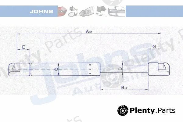 Johns 230495-91 — Gas Spring, boot/cargo area