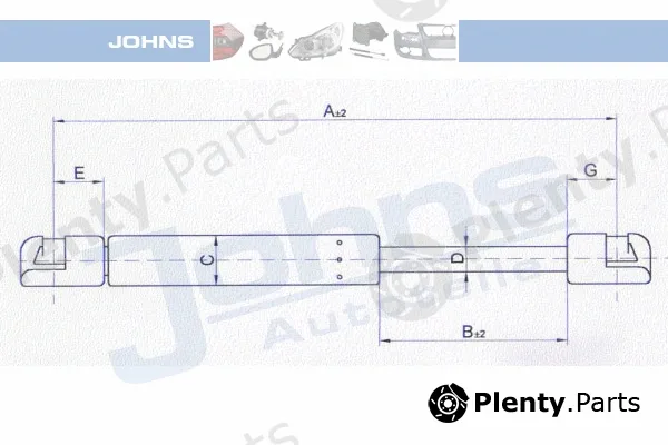 Johns 230695-91 — Gas Spring, boot/cargo area