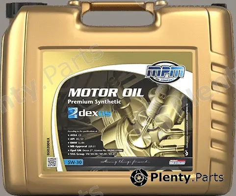 MPM 05020DEX — Engine Oil Motor Oil 5W-30 Premium Synthetic GM dexos 2