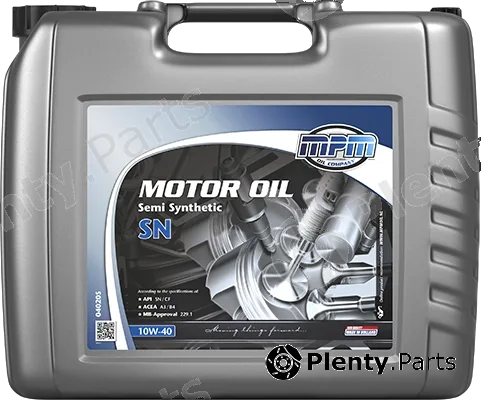 MPM 04020S — Engine Oil Motor Oil 10W-40 Semi Synthetic SN