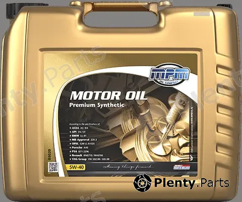 MPM 05020 — Engine Oil Motor Oil 5W-40 Premium Synthetic