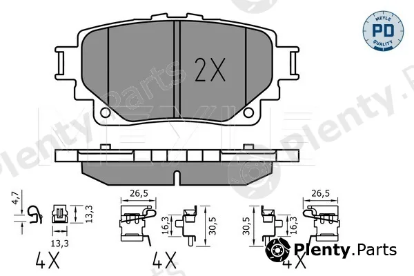 Meyle 0252058215/PD — Brake Pad Set, disc brake MEYLE-PD: Advanced performance and design.