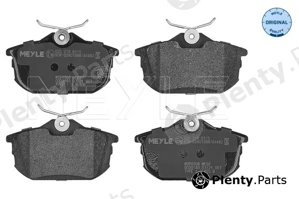 Meyle 0252186115 — Brake Pad Set, disc brake MEYLE-ORIGINAL: True to OE.