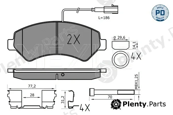 Meyle 0252446619-1/PD — Brake Pad Set, disc brake MEYLE-PD: Advanced performance and design.
