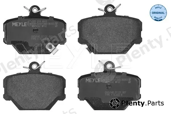 Meyle 0252199915 — Brake Pad Set, disc brake MEYLE-ORIGINAL: True to OE.