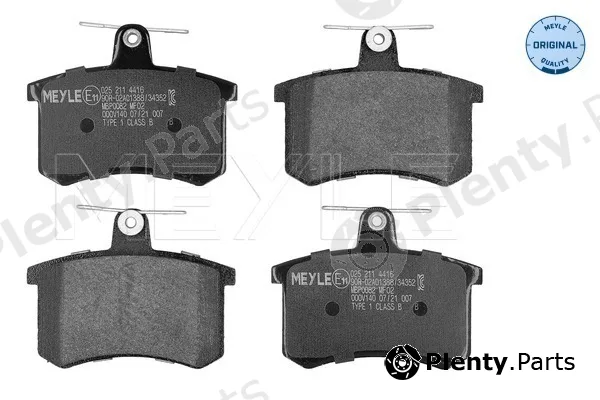Meyle 0252114416 — Brake Pad Set, disc brake MEYLE-ORIGINAL: True to OE.
