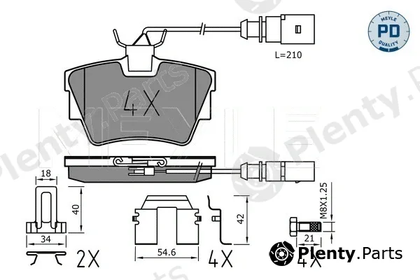 Meyle 0252322416-1/PD — Brake Pad Set, disc brake MEYLE-PD: Advanced performance and design.