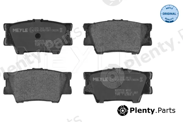 Meyle 0252433815 — Brake Pad Set, disc brake MEYLE-ORIGINAL: True to OE.